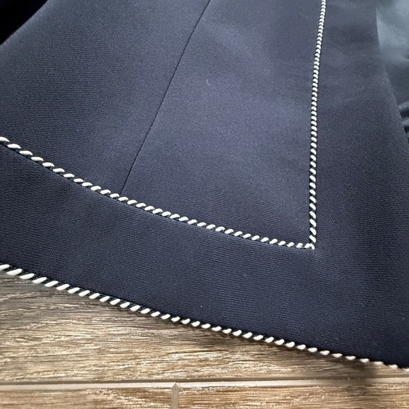 Ann Taylor Petites Women's Button Front Jacket, Navy Rope Piping, Sz 4P Vintage - Picture 2 of 13